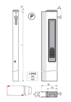 Verschluss T50 400mm rechts