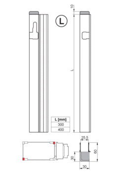 Lem k zámku T50 400mm levý