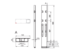 Pillar K20-2/800mm, rear, right