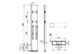 Pillar K20-2/800mm, rear, left