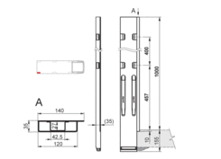 Pillar K20-2/1000mm, rear, right