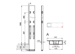 Pillar K20-2/1000mm, rear, left