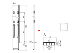 Pillar AL K20-2/1000mm rear right