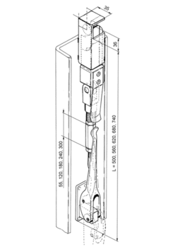 Rear lock H 10G/055, left