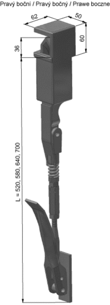 Pendelverschluss H 11/120 seitlich L