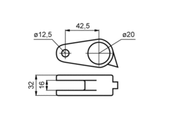 Central lock bracket, diameter 20mm