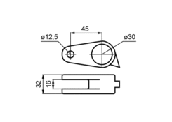 Central lock bracket, diameter 30mm