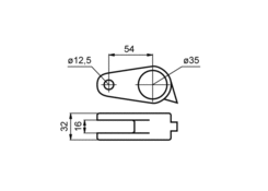 Central lock bracket, diameter 35mm