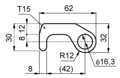 Lock hook, zinc