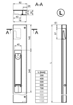 Lock 710/400mm L anodized