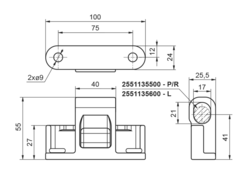 Hinge bearing 6552N, zinc plated