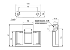 Hinge bearing 6561N, unthreaded