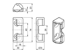 Lock 681S keeper rear, 23 mm