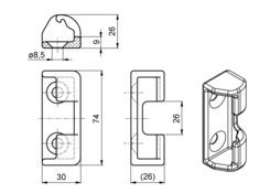 Lock 681S keeper rear, Solidmaster