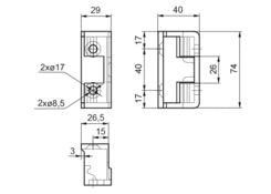 Kapsa zámku 681S pre stĺpik SOLIDMASTER