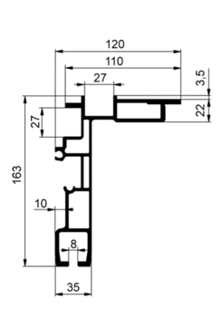 Roof leading profile Large 9500mm