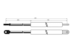 Gasdruckfeder 700N, Classic 155mm