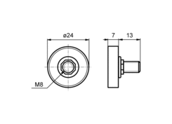 Rollenlager M8 o24mm