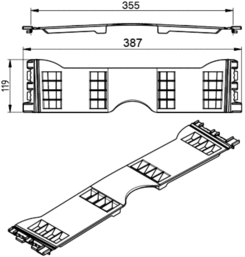 Plastic hinge Slimliner 392mm