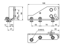 AL/ECO plate brackets R for Sesam M+L