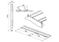 Auffahrrampe für Rollstuhl RAS-W2m 0,31t