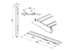 Auffahrrampe für Rollstuhl RAS-W 2,4m