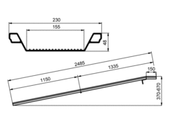 Nájezd ABS-F 2500mm skládaný