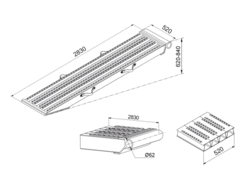 Najazd VFR105 2825x520mm/ 7,16t