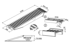 Auffahrrampe AVS110 mit Rand 3230mm 1,8t