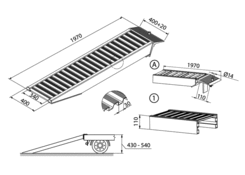 Auffahrrampe AVS110 ohne Rand 1970mm3,3t