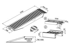 Najazd AVS 130, 3590mm, z obrzeżem