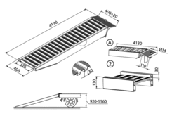 Ramp AVS 130 - with edges, 4130mm