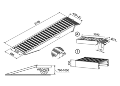 Auffahrrampe AVS130 ohne Rand 3590mm3,4t