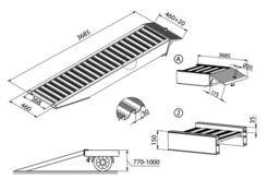 Ramp AVS-150, with edges, 3640mm