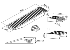 Auffahrrampe AVS150 ohne Rand 4085mm4,5t