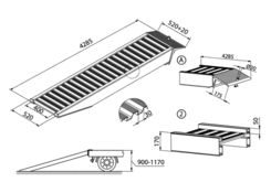 Auffahrrampe AVS170 mit Rand 4285mm 4,5t