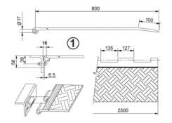 Ramp RWB 800x2500 mm, type 1