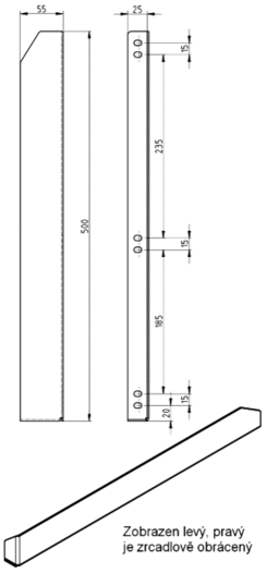 Pillar flange CS LP-2,500mm, riveting, R