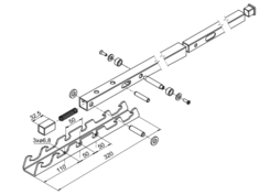 Lift. mechanism lock, 2 pos. 50 mm