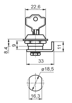 Lock with keys for locking gear