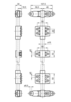 Bar lock o 16mm inox