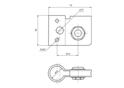 Lock handle sleeve 22 mm, inox