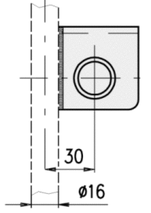 Bar lock handle sleeve 16mm, zinc