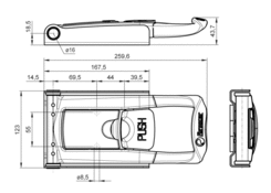 Handgriff PUSH o16mm, Niro