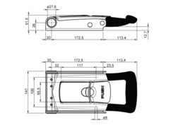 Klamka PUSH 27mm SH-X nierdz.
