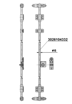 Lock bar 2800x16mm, zn