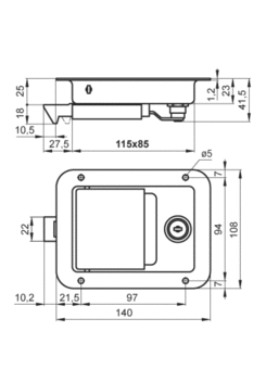 Einbauverschluss 140x108mm, Niro