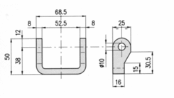 Hinge joint 280 mm weld-on, steel