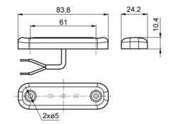 Obrysówka LED żółta 12/24V, boczna
