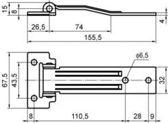 Scharnierblatt 130mm, verzinkt